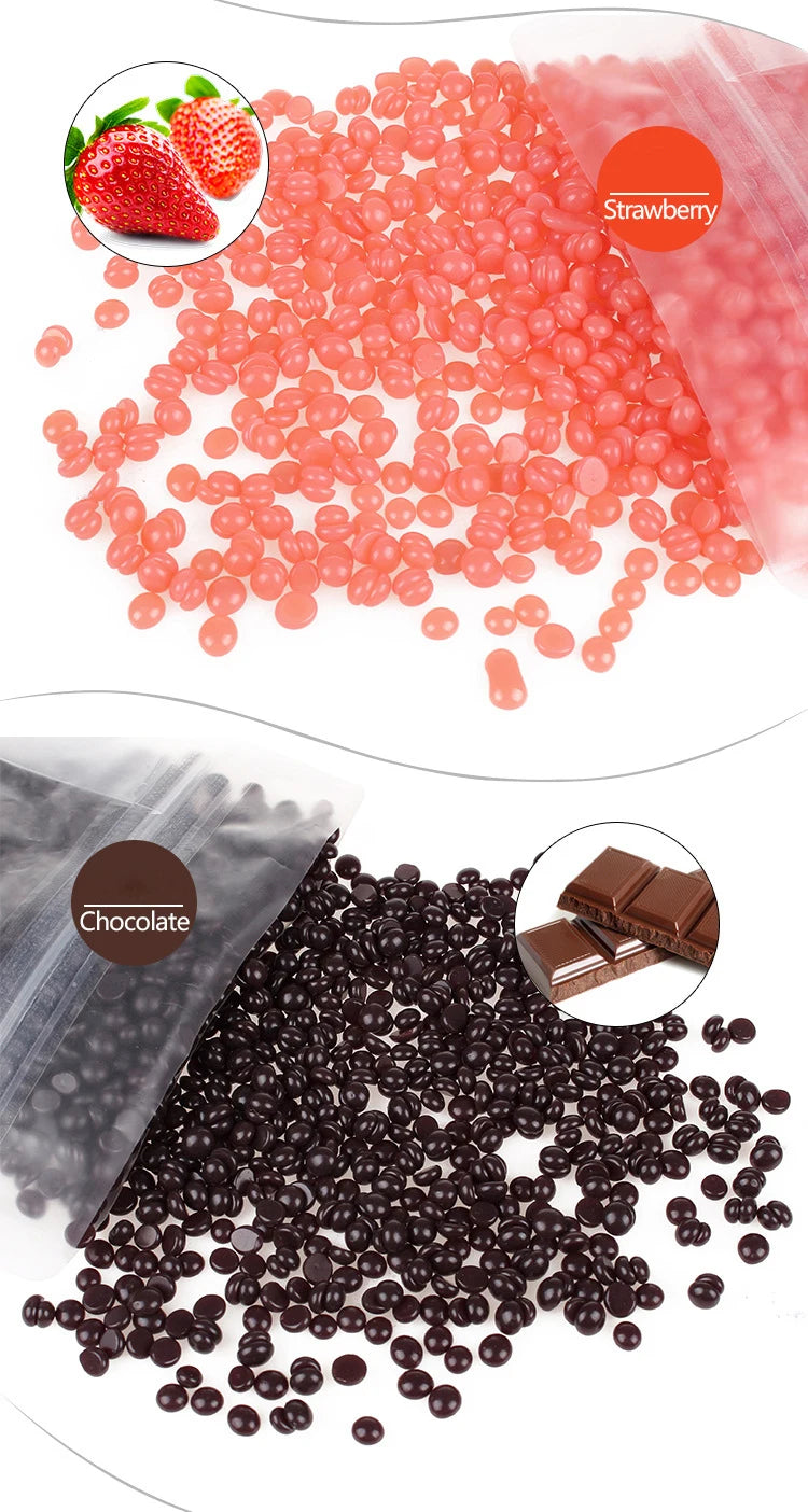 500g Wax Beans For Wax Heater Whole Body Hot Film Depilatory Wax For Wax Heater Kit Waxing Wax Beans For Hair Removal Wax Pot