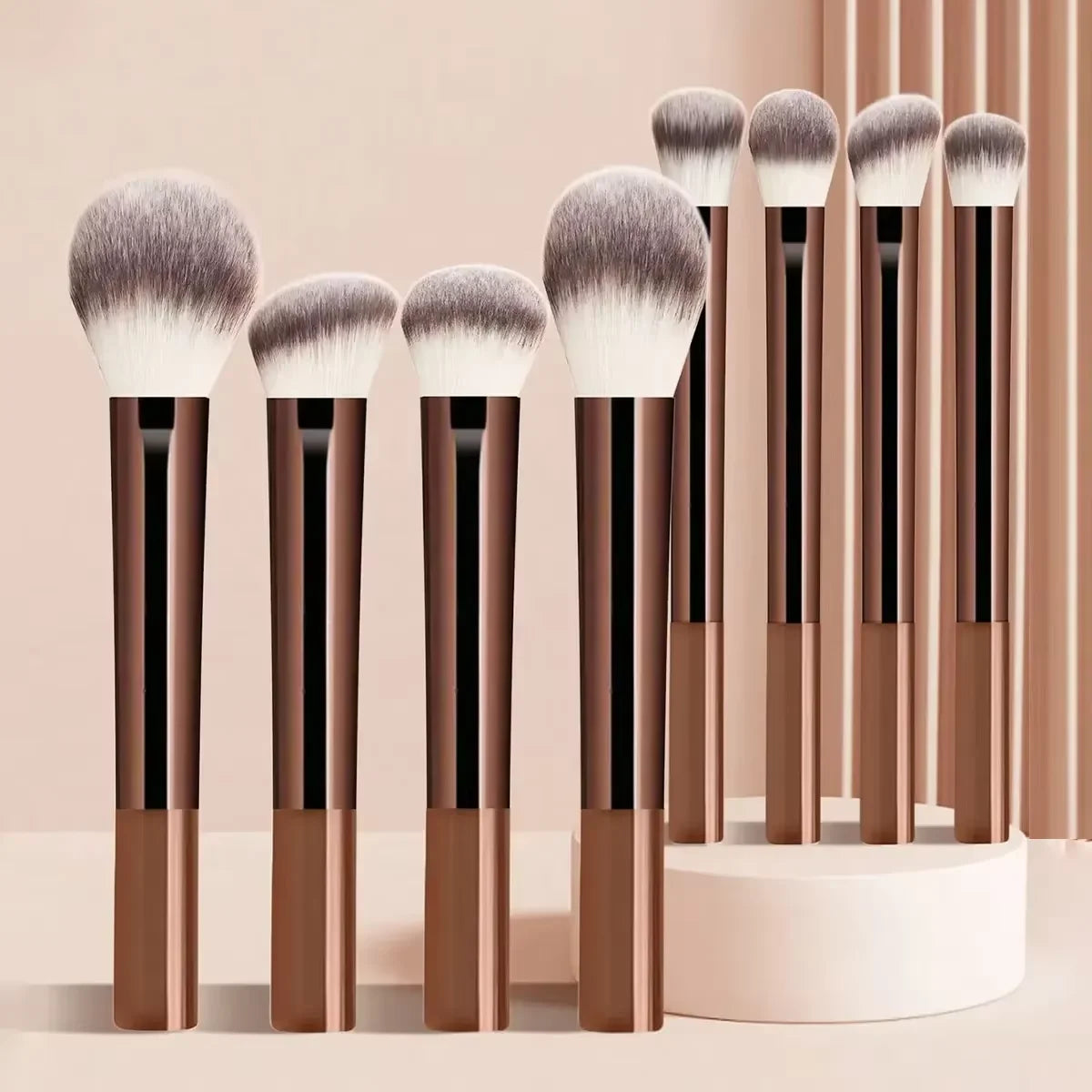 10pcs Mini Makeup Brush Set Powder Eyeshadow Foundation Blush Blender Concealer Beauty Makeup Tools Brush Professional Supplies