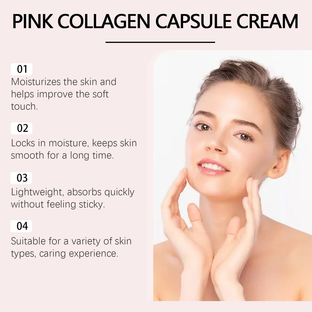 PDRN Pink Collagen Face Serum Skin Oil Control Lasting Moisturizing Facial Cream Skin Care Gel Lightweight Non-Greasy Cream