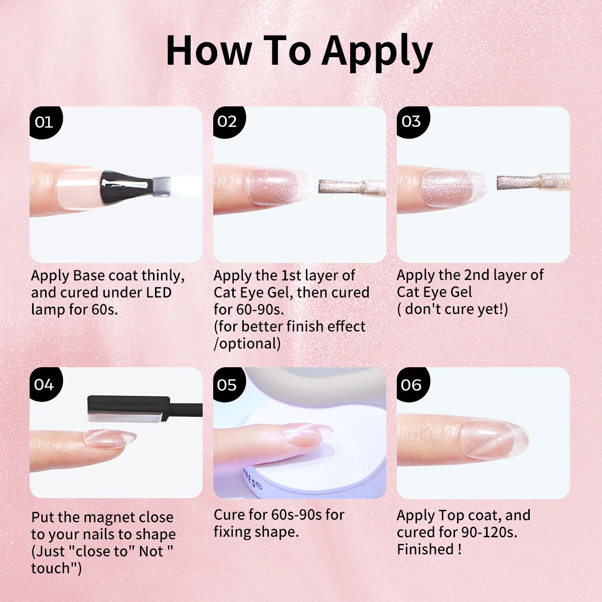 6PCS Christmas Nails Whitening 2025 Style Hot-selling Northern Lights Pearl Cat Eye Magnet Gel Nail Polish Nail Art