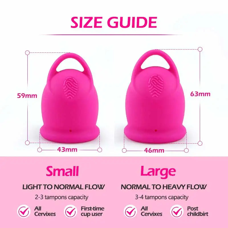 Menstrual Cup With Storage Case Medical Silicone Menstrual Cup Sterilizer Cup Women's Health Care Period Accessories Kit
