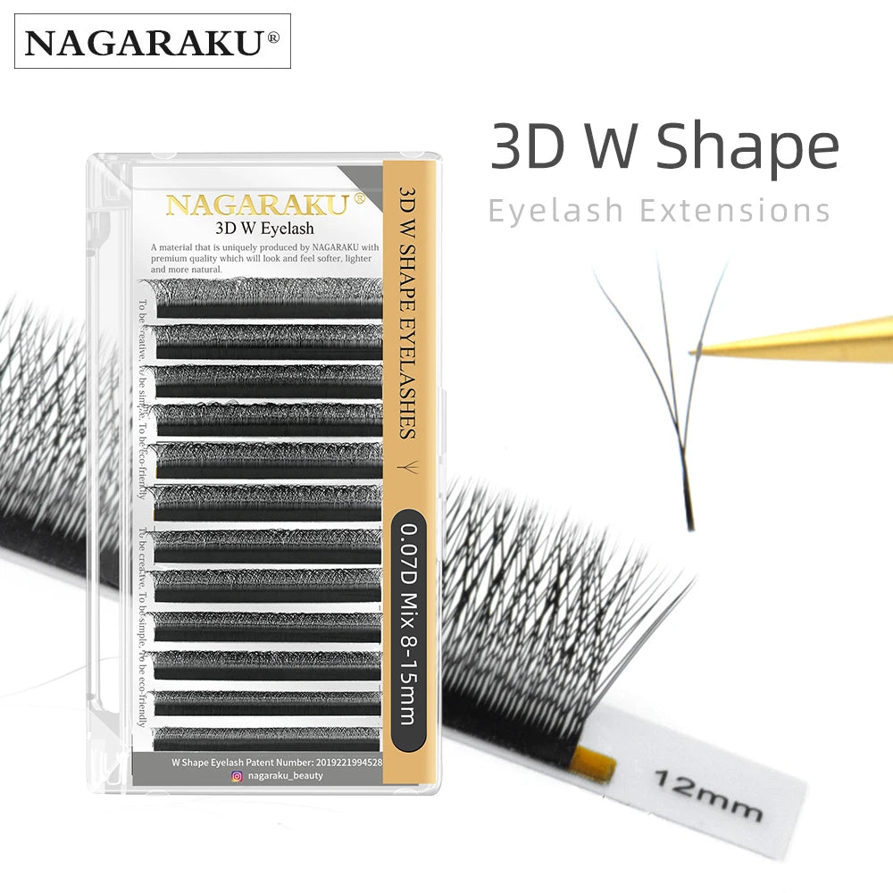 NAGARAKU Ship From USA 5 Cases YY W Shape 3D 4D 5D 6D 7D Eyelashes Fast Free Delivery in 2-5 days by USPS Express