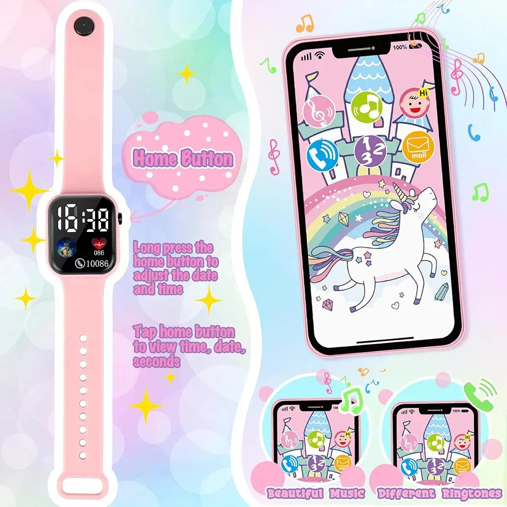 Little Girls Play Purse Kids Pretend Play Purse Cell Phone/Makeup/Keys Princess Makeup Cosmetic Set for Christmas Birthday Gift