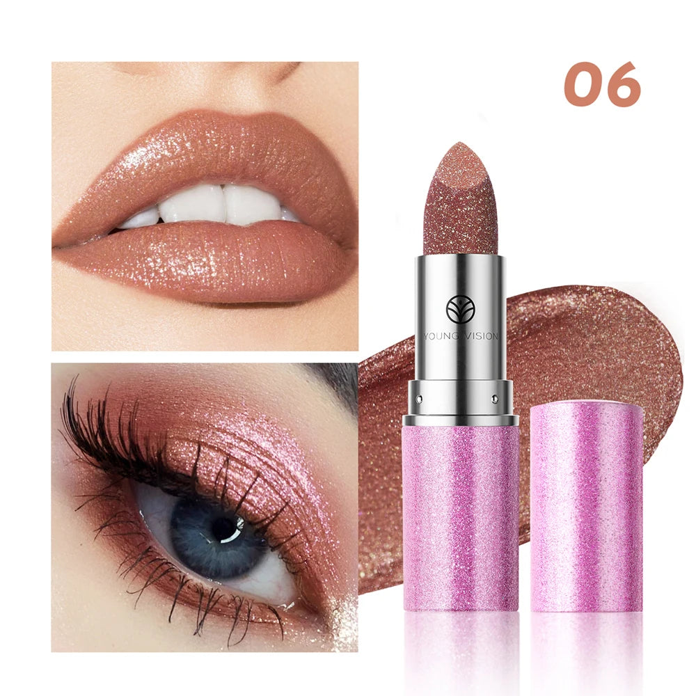 Multi-Color Non-stick Cup Matte Lipstick Flash Lasting Easy Color Diamond Lipstick Dark Halloween Look