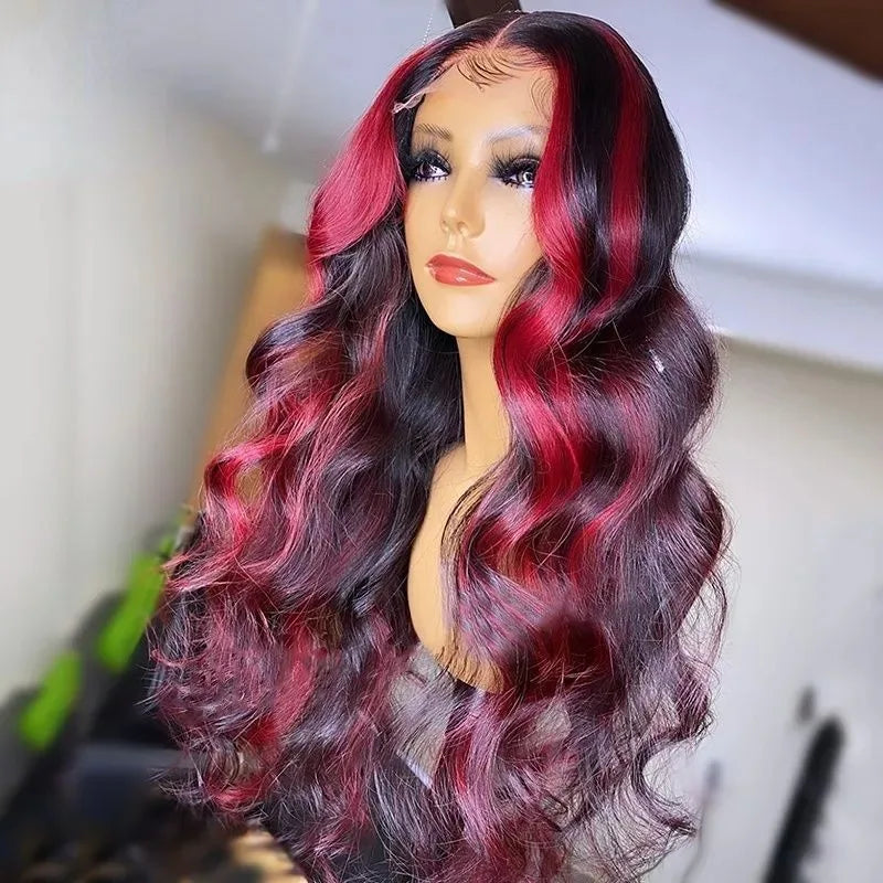 Navy Blue Light Pink Deep Wave Lace Front Wigs Free Part Long Curl Wavy Heat Fiber Synthetic Wig Makeup Cosplay Black Women Use