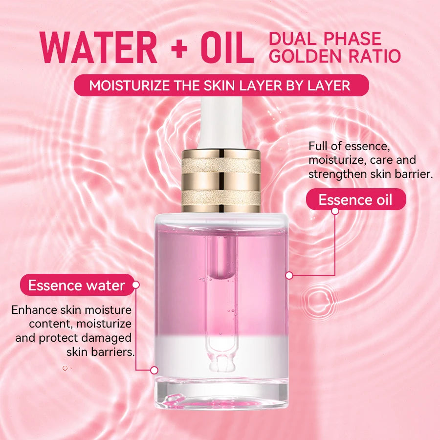 Amococo 2pcs Turmeric Niacinamide Serum Oil 30ml Water Oil Layered Essence for Face and Body Moisturizing Facial Serum with Vitamin C Hyaluronic Acid Turmeric Extract Niacinamide Lightweight Daily Skin Care