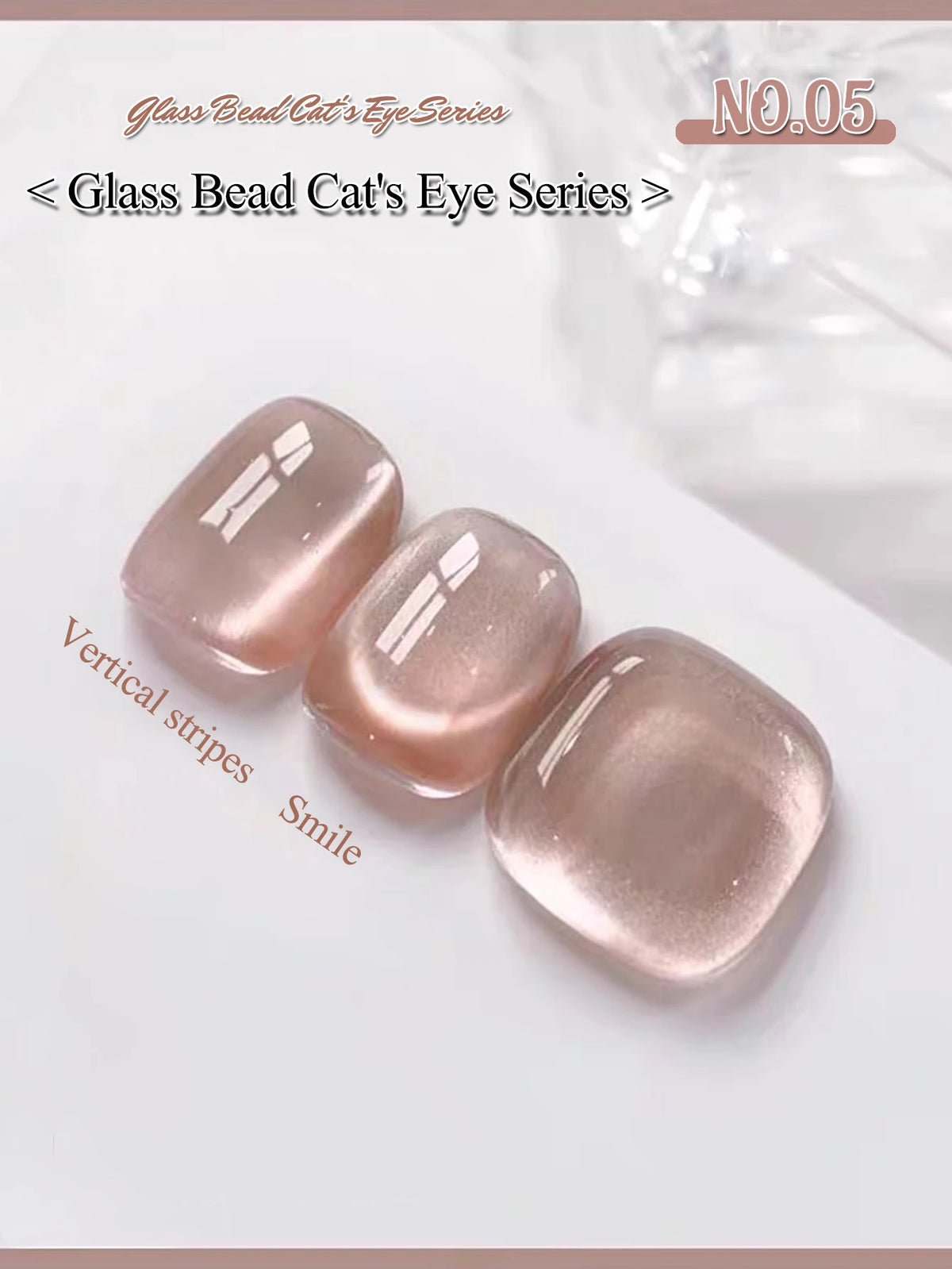MN 10ML 1-16PCS Moonlight Ballet Magnet Cat Eye Nail Polish Gel Nude Pink Style With Gold Glass Beads Cat Eye Look Nail Polish