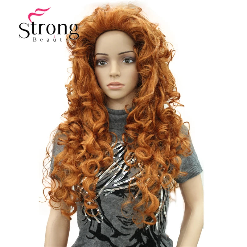 StrongBeauty Long Curly Red Synthetic Wig Cosplay Wigs COLOUR CHOICES