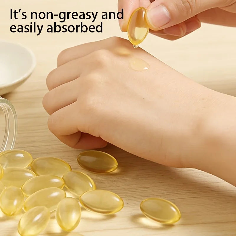 0.34g*50 Capsules of Vitamin C + Vitamin E Facial Care Essence Oil, Moisturizing, Hydrating, Non-Greasy, Say Goodbye to Dry and Rough Skin