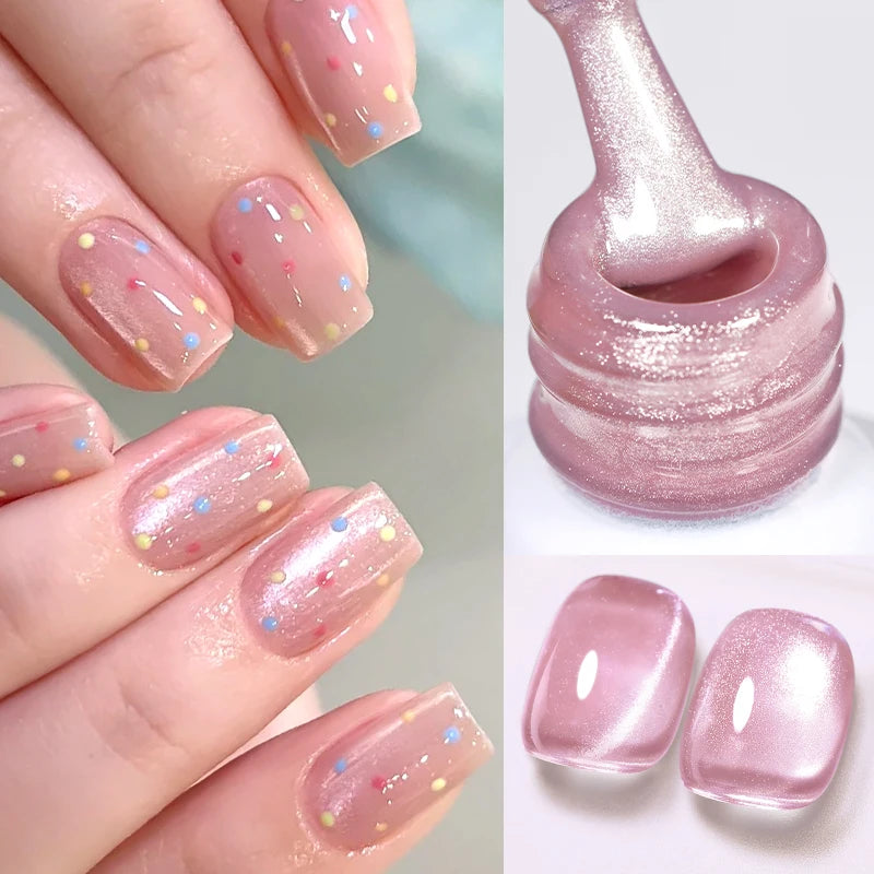 BORN PRETTY Water Light Cat Magnetic Gel Nail Polish Nude Milk White Jelly Color Semi Permanent Soak Off UV LED Gel Varnish DIY