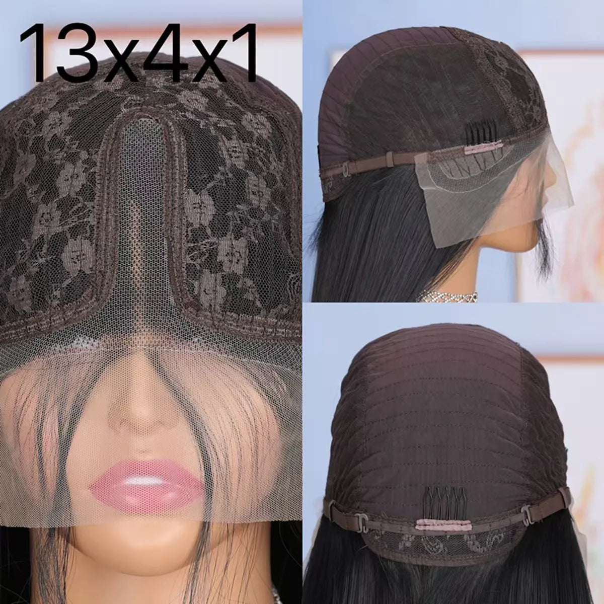 Loose Deep Wave 13X4X1 HD Full Lace Frontal Synthetic Wigs For Women Preplucked With Baby Hair Heat Resistant Fiber Cosplay Soft