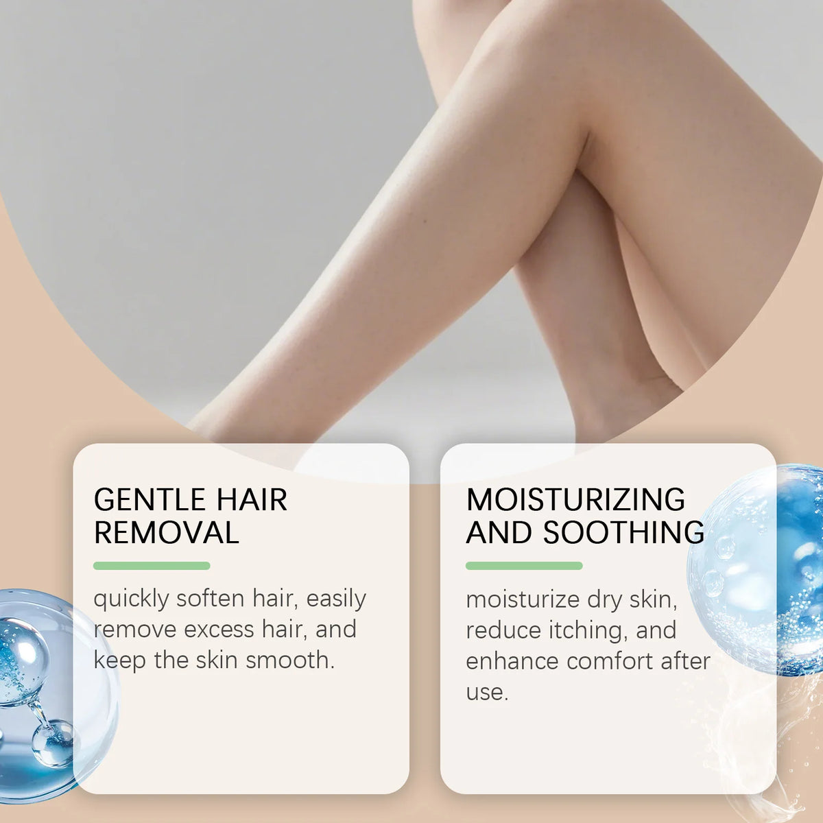 Cyperus Rotundus Oil for Hair Removal Painless Soothing & Nourishing Depilatory Cream for Legs Arms Underarms Smooth Skin Care