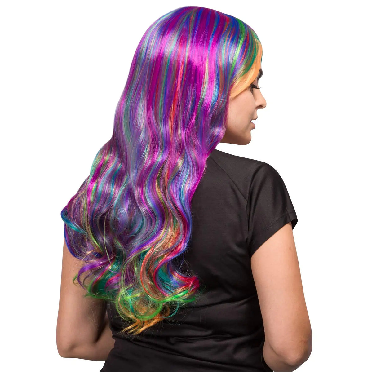 Multicolor Rainbow Wigs  Full Long Curly Wavy Rainbow Hair Wig for Costume Cosplay Party Halloween - Harajuku Lolita Style