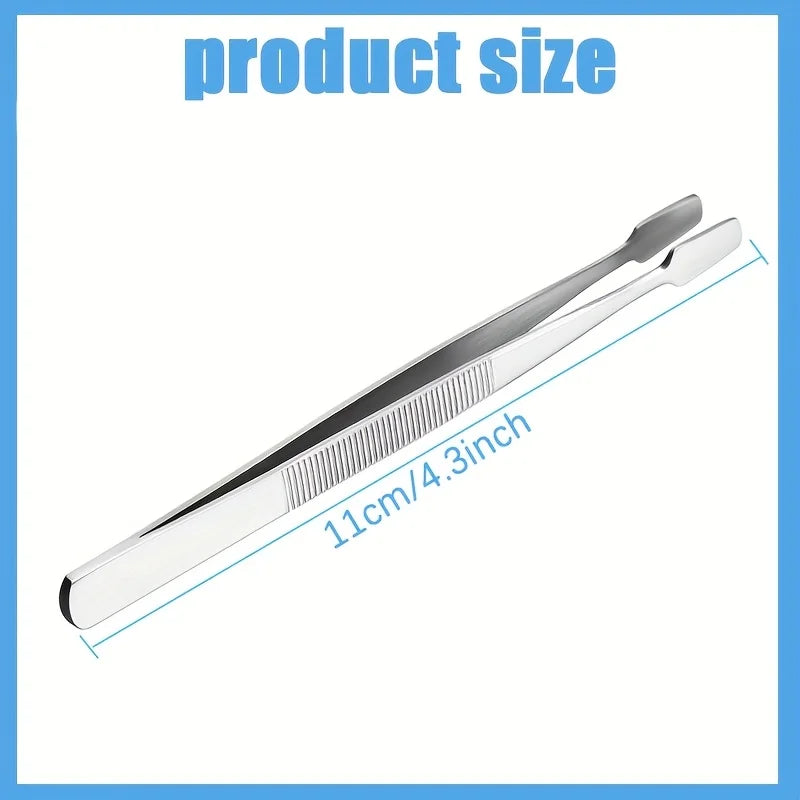 1/2 Pcs Stainless Steel Stamp Tweezers Stamp Collection Tools Flat Wide Tip Precision Tweezers Ideal for Collecting Stamps