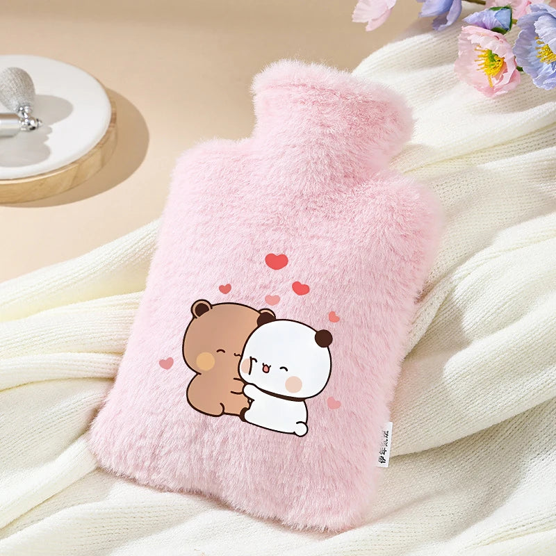 1000ml Bubu Dudu Yier Bear Panda Hot Water Bag Removable Winter Water Bottle Cover for Hot Water Can Be Reused Lady Belly Warmer