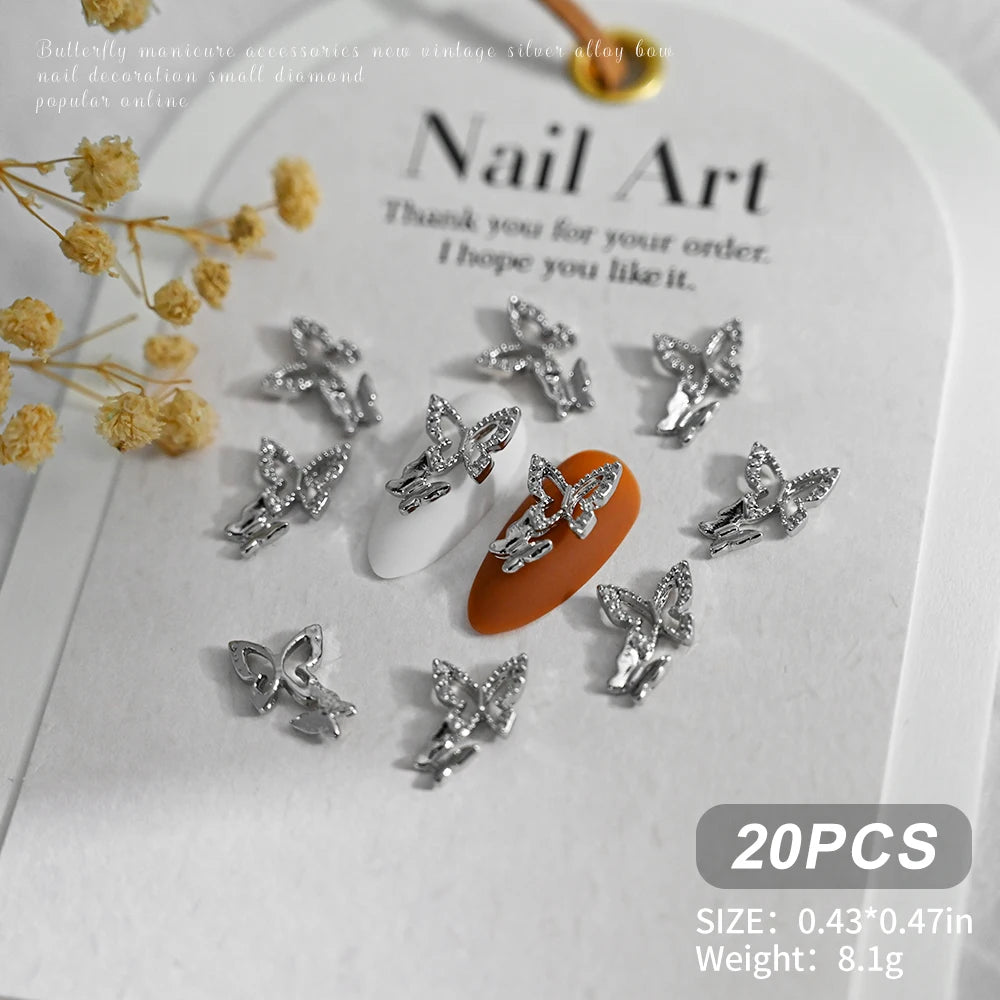 20Pcs Glitter Cherry Rhinestone 3D Nail Charms 10mm Red & Pink Cherry Christmas Nail Art Y2K Alloy Metal Gold Cherry Nail Part