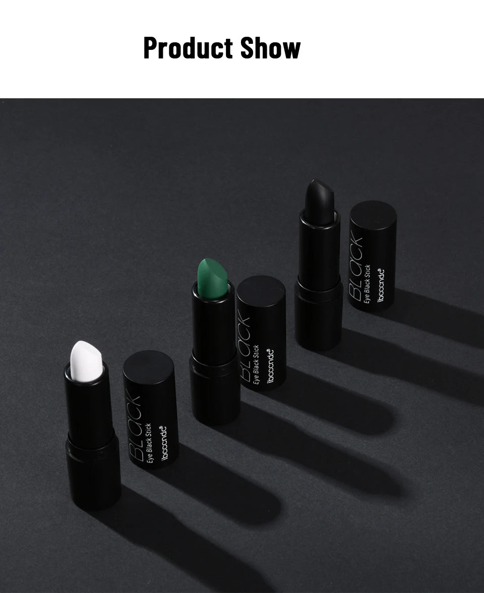 Black Eye Face Body Paint Stick Cream Eyeblack Tube Black Body Painting Sticks for Halloween Cosplay Joker Makeup