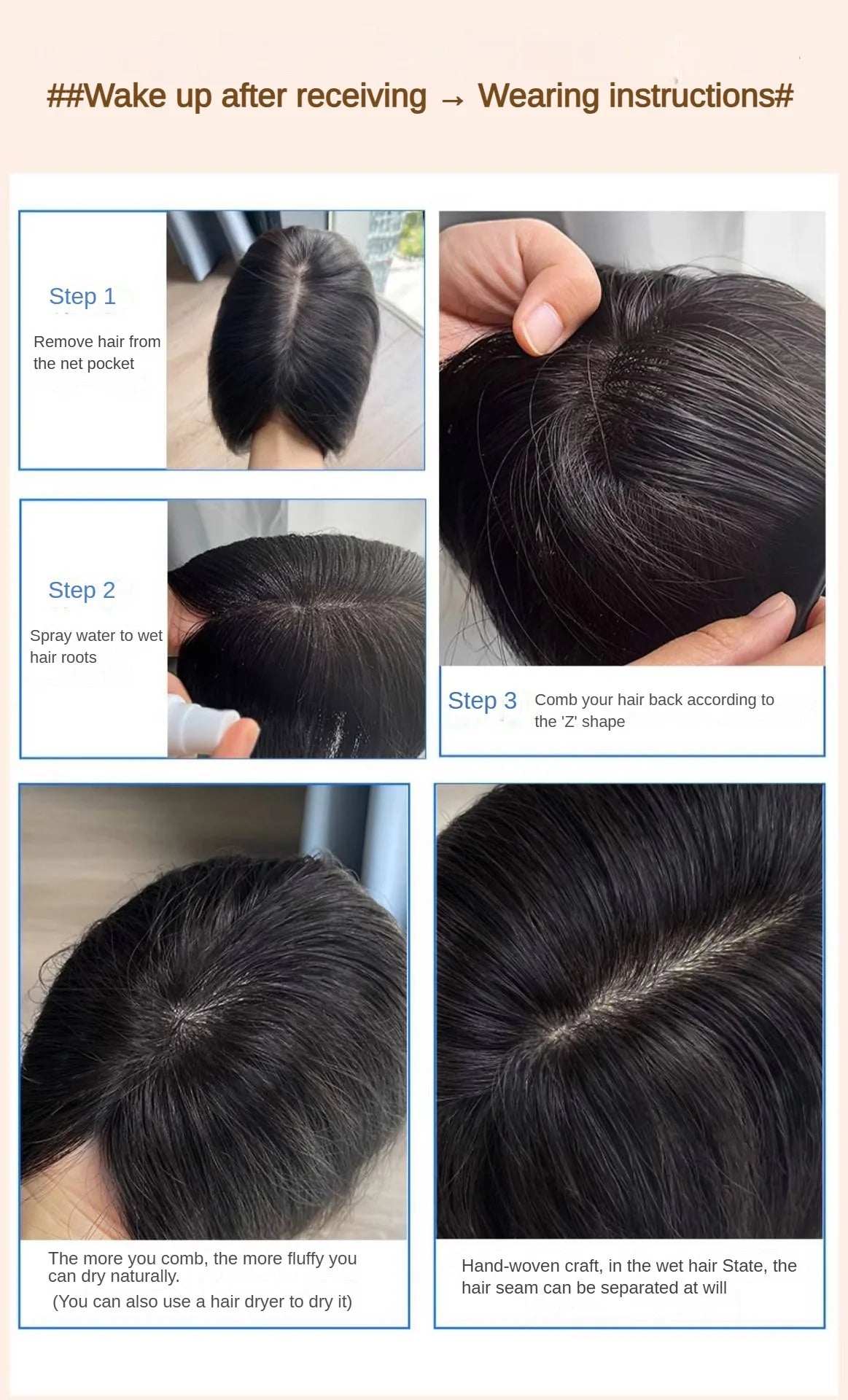 7x11cm Ultra-Thin Mesh Hair Toppers Clip-In Bangs Human Hair Fluffy Volumizing Cover Gray Hair Invisible Natural Women Daily
