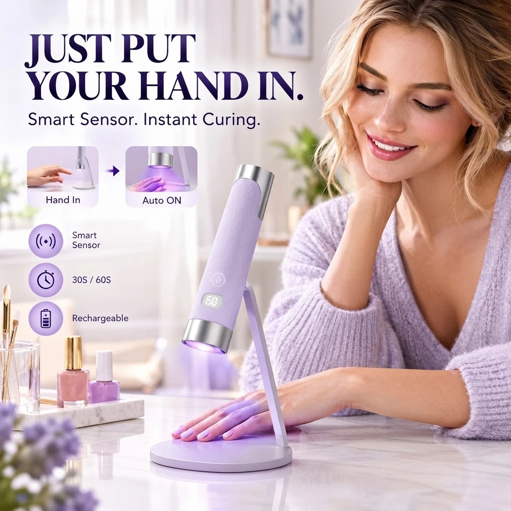 Cordless Handheld UV LED Nail Lamp withMagneticStand Smart Sensor Mini Gel Curing Pen Manicure Flashlight Drying Desk nail Dryer