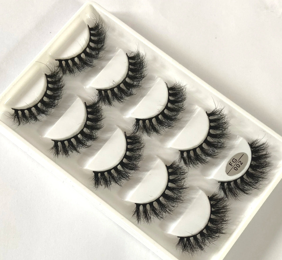 HBZGTLAD 5Pairs Handmade Mink Lashes Short False Eyelashes Dense Natural Long Messy Eye Lashes Reusable Stage Makeup Eyelashes