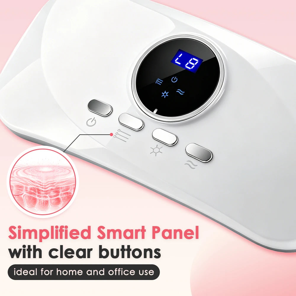 Cordless Abdominal Heating Massage Belt - 8 Vibration Modes, 3 Hot Compress Levels, for Menstrual Period,Daily Muscle Relaxation
