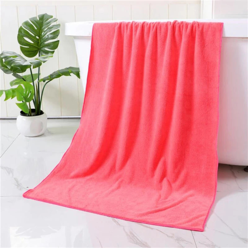Soft Towel Bath Washing Cleaning Swimming Bathing Tools Dry Hair Water Absorbent Double-Sided Coral Velvet Microfiber Towel