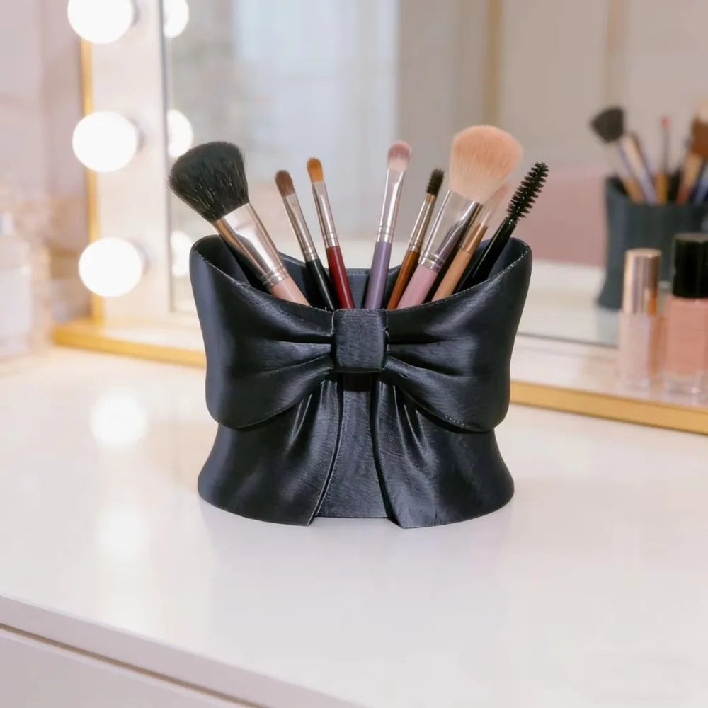 3D Printed Makeup Brush Storage Large-Capacity Space-Saving Bow Shape Pen Holder Sweet Cute Pen Organizer Cosmetic Storage