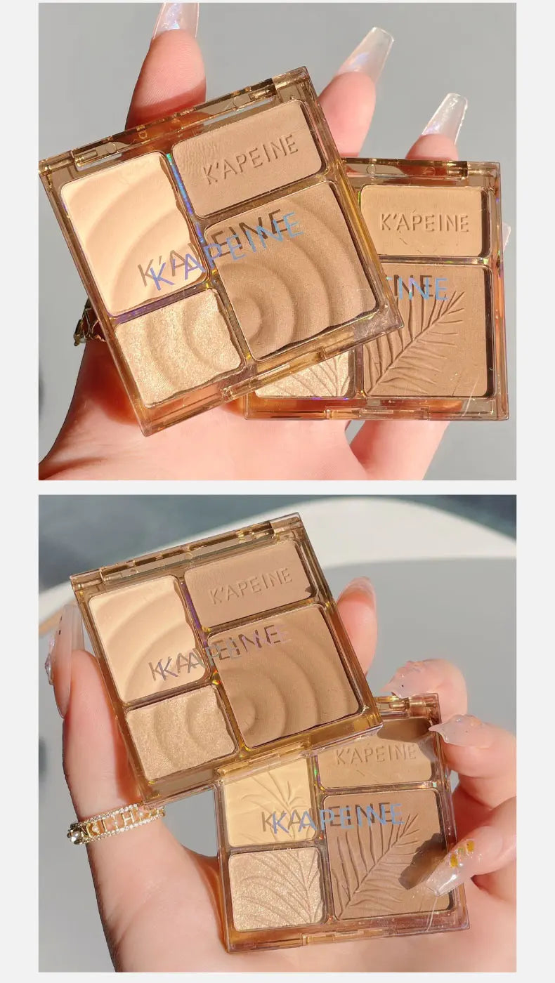 4Colors Matte Highlighter Contour 3D Facial Bronzer Brightening Glitter Highlight Palette Eye Shadow Nose Powder Makeup Cosmetic
