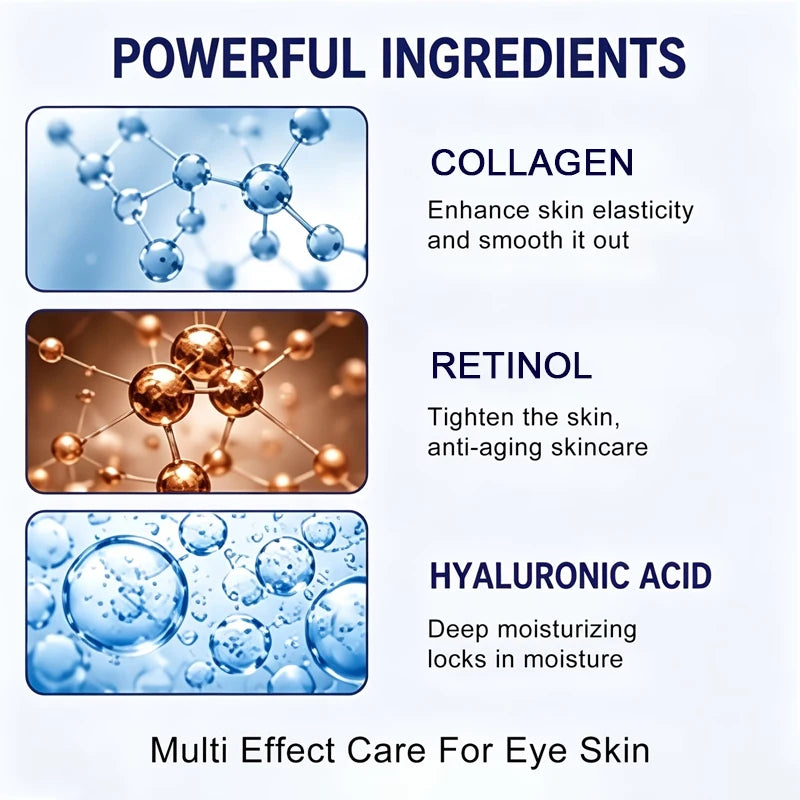 Retinol eye mask, powerful moisturizing, deeply nourishing, makes the skin around the eyes more delicate and firm, gives the skin a radiant glow, enhances skin elasticity, and helps to eliminate dryness and dullness, providin