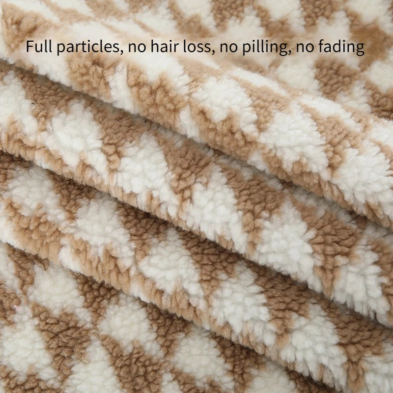Thickened Short Hair Plush Fabric By The Meter for Needlework Autumn Coat Hoodies Dolls Diy Sewing Cloth Warm Soft Bear Plaid