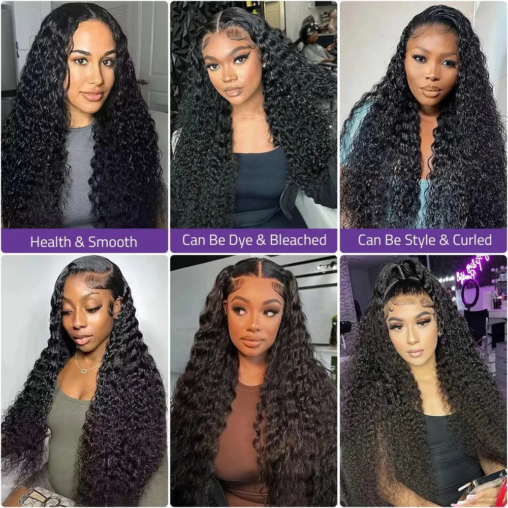 Deep Wave 13x6 HD Lace Front Wigs 13x4 HD Transparent Lace Frontal Wig 360 Curly ≥98% Human Hair Wig 4x4 5x5 Pre Plucked Lace