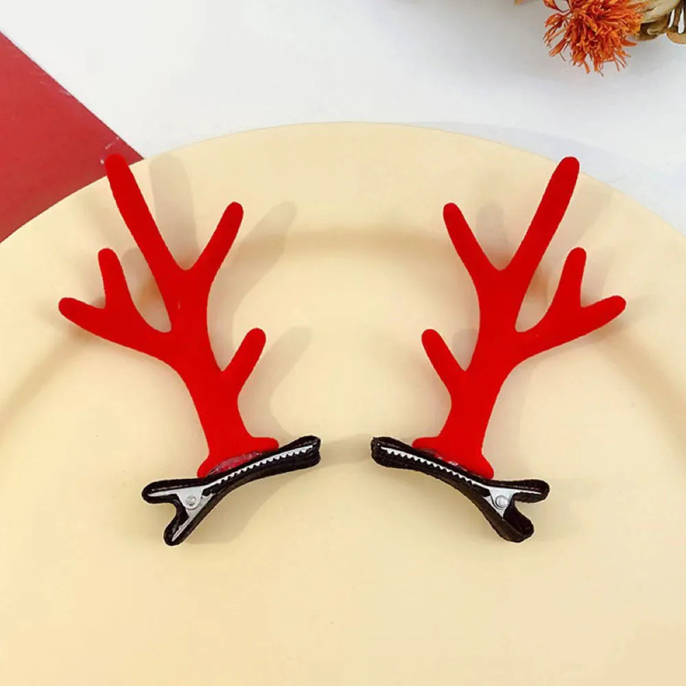 1 Pair Christmas Antler Hair Clips, Christmas Hair Decoration for Children, Deer Ear Headbands, Adult Headwear Hair Accessories