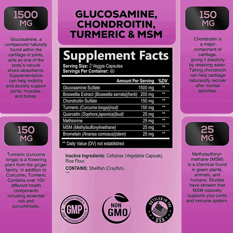 Balincer Supplement Glucosamine 2100mg with Chondroitin |Joint Mobilization, Helps with Joint Mobility |Joint Support Supplement