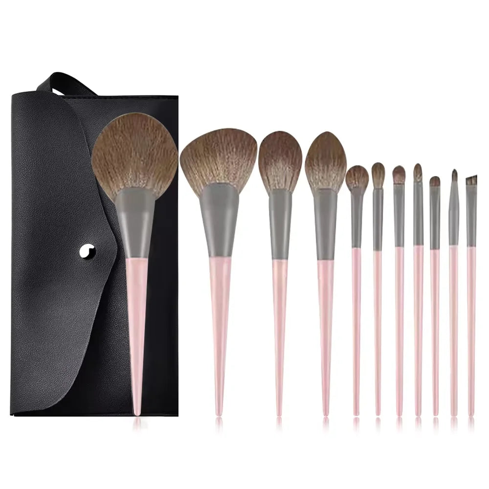 12pcs Makeup Brush Kit Soft Synthetic Hair Make Up Brushes Foundation Blush Eyeshadow Cosmetic Makeup Tools