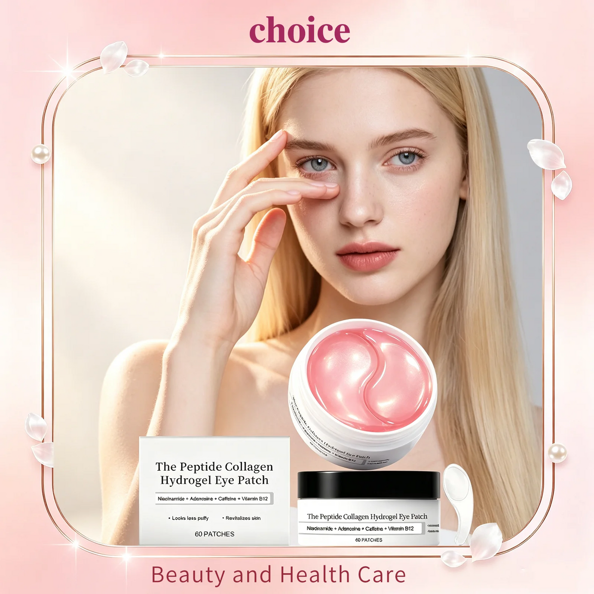 Collagen Hydrogel Eye Patch Peptide Niacinamide Eye Mask Reduce Wrinkles Dark Circles Eye Bag Firming Mild Hydrating Gel Eye Pad