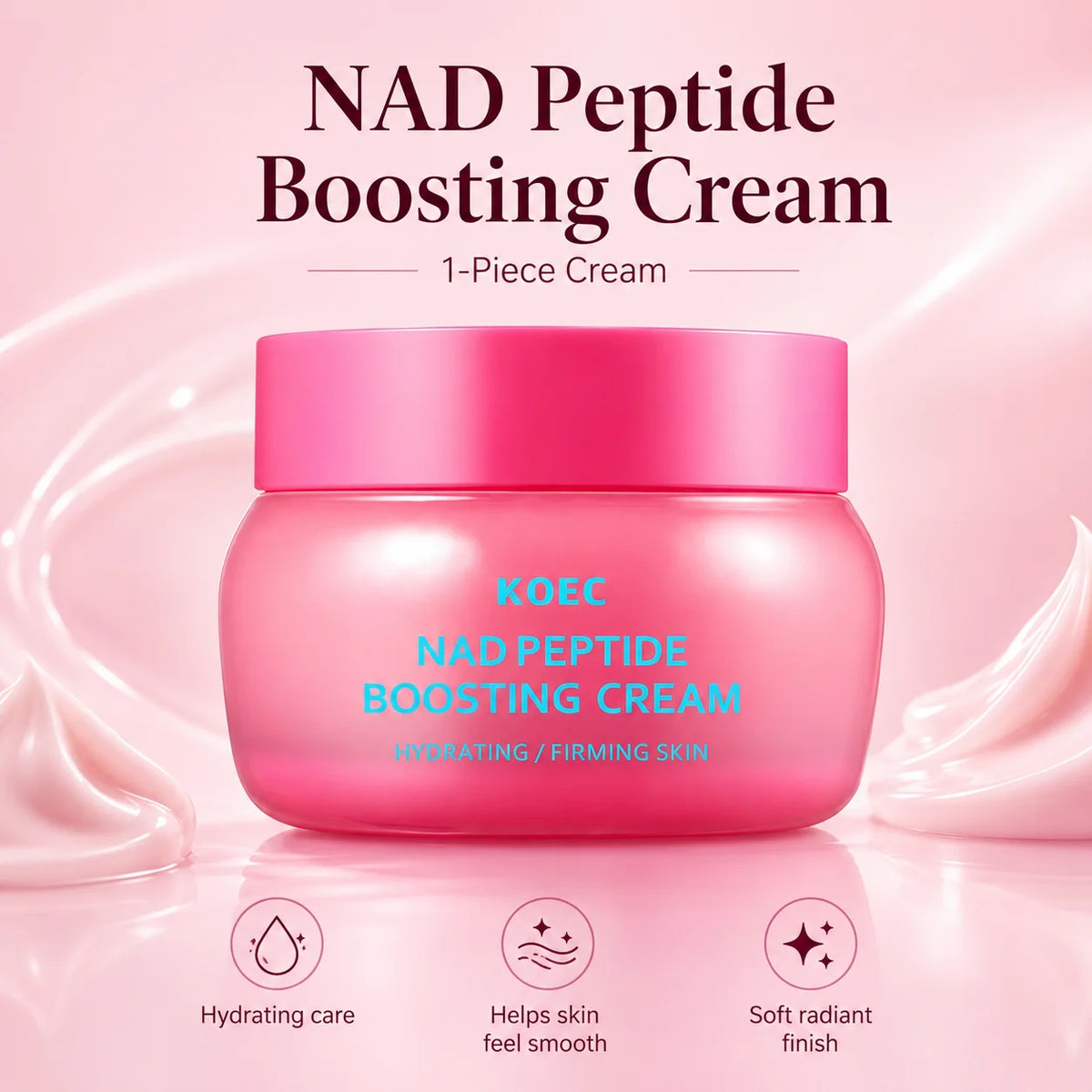 NAD Peptide Boosting Cream, Face Cream to Improve Uneven Skin Tone & Suitable for All Skin Types, With NAD & Ceramide, Revitalizing & Plumping for a Clear & Glowing Complexion