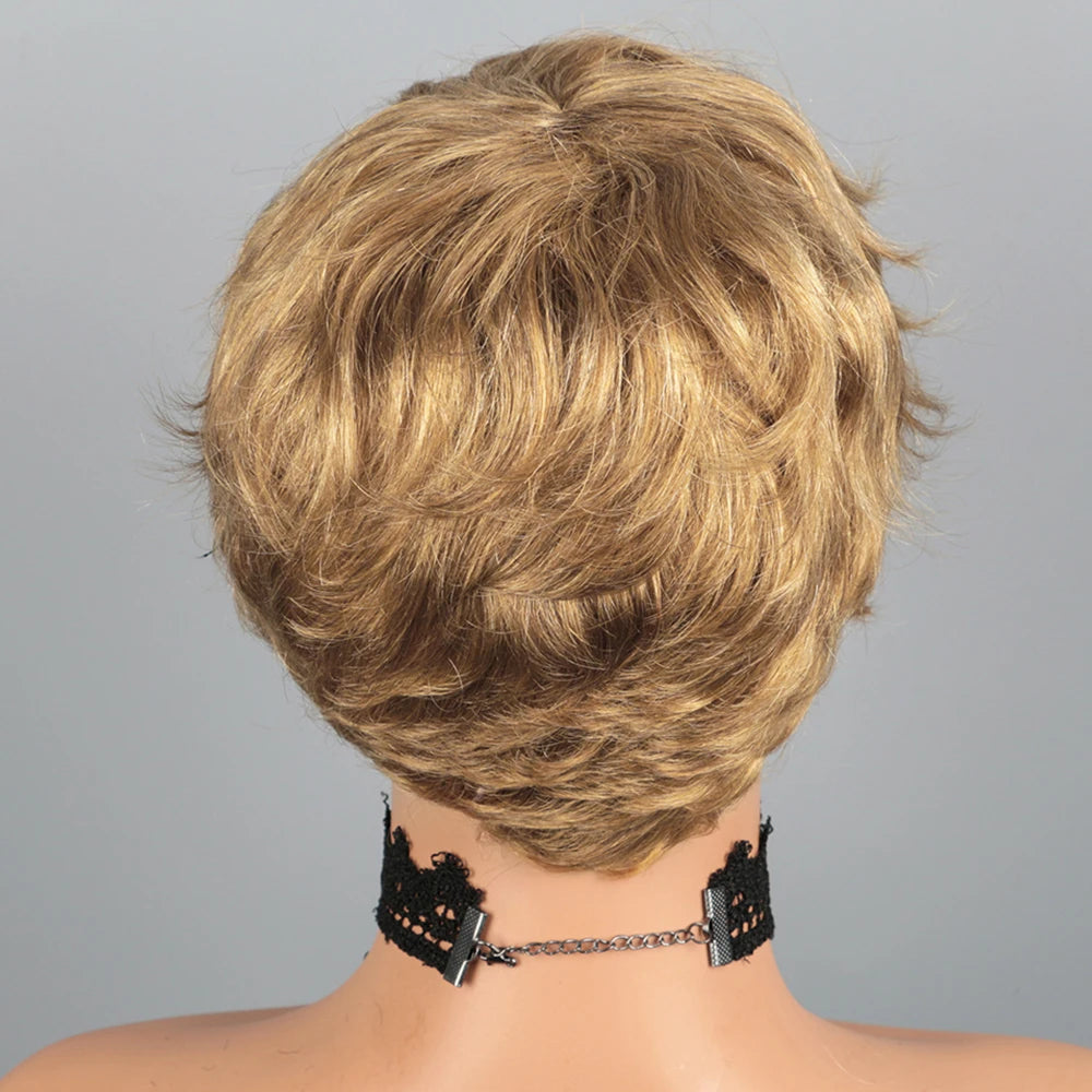 Short Bob Wig Pixie Cut Wig Human Hair Wig For Black Women Short Layered Pixie Cut Wigs Glueless Wig No Lace Full Machine Made