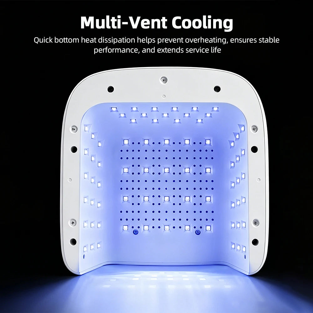 2‑in‑1 Auto‑Sensor UV LED Nail Dryer 78LED Dual Port for Single Finger Toe Full Hand Gel Curing Manicure Pedicure Home Salon