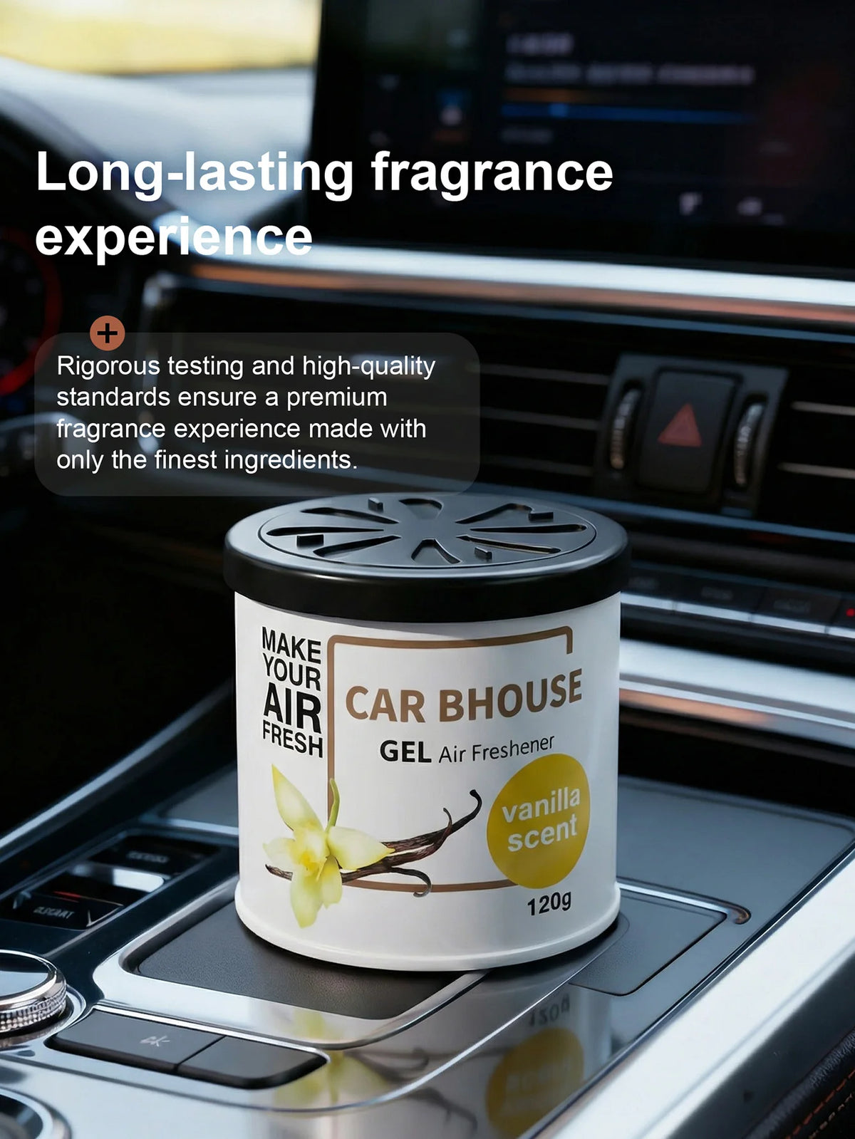 Dual-Purpose Air Freshening Gel for Cars and Homes, 120g with Fruity and Floral Fragrance, Providing Long-Lasting Scent.
