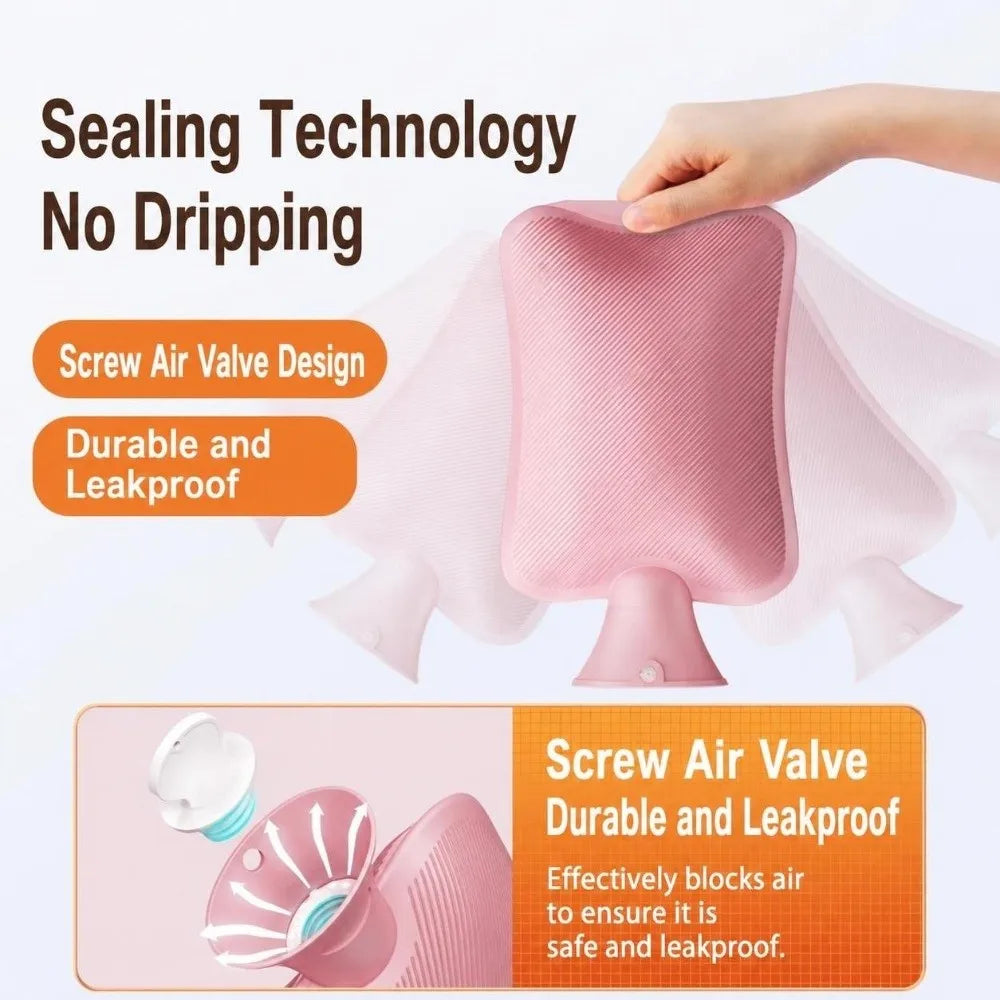 1000ml/2000ml Hot Water Bottle Explosion-Proof Warm Water Bag Leak-proof Hot Water Bag Winter