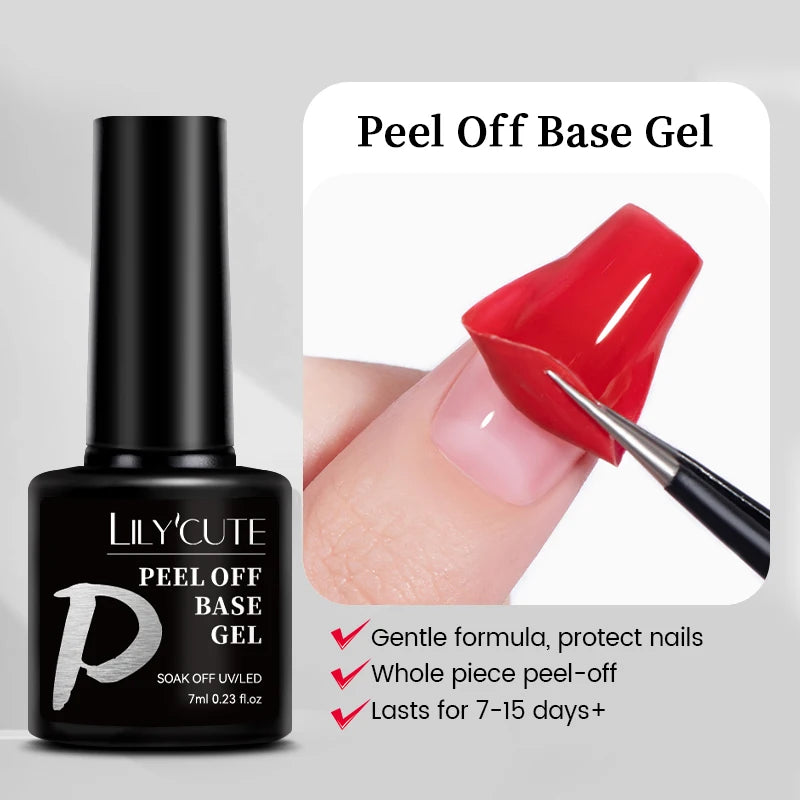 LILYCUTE 7ml Top Coat Function Gel Nail Polish Semi-permanent Soak off Reinforcement Base Gel For Nails Tools Gel Varnish