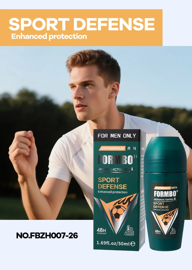 48H Men Antiperspirant Deodorant, Motion-Activated Anti-Perspirant Roll On, Anti-Stain Refreshing Body Odor Remover, 4 Scents f