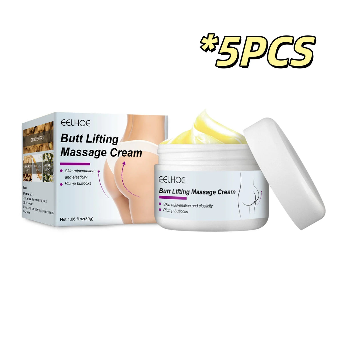 Eelhoe Hip Lifting Massage Cream Nourish Firming Lasting Shaping Ass Tightening Anti Cellulite Lift up Buttock Enlargement Cream