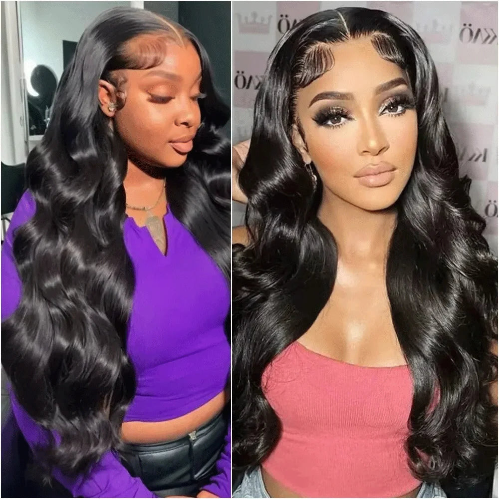 13x6 HD Transparent Lace Front Wigs 5x5 13x4 Body Wave Lace Frontal Wig  40 Inch Brazilian Preplucked Human Hair 200% Density