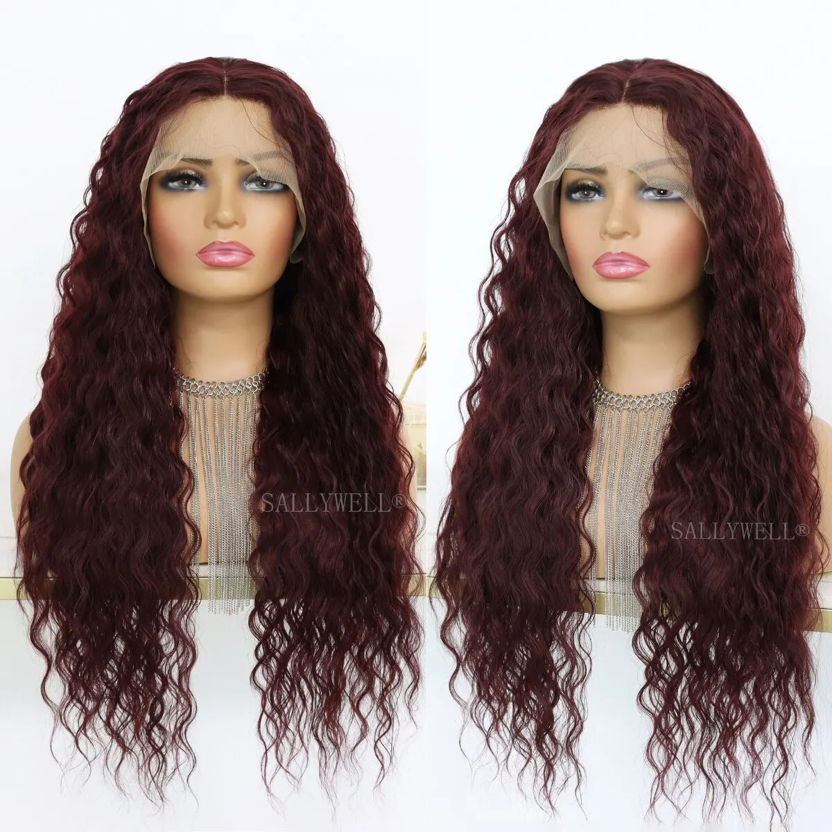 Long Curly Synthetic Lace Front Wigs Honey Blonde Wigs for Women Loose Deep Wave Wig Natural Looking Crimps Heat Resistant Hair