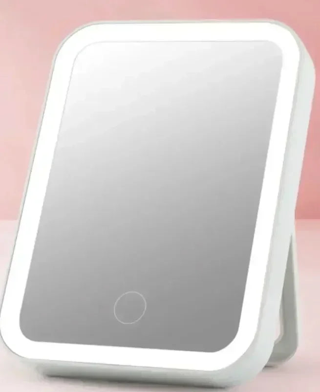LED Makeup Mirror with Touch Screen Dimming and USB Charging, Portable Vanity Mirror with Lights for Makeup