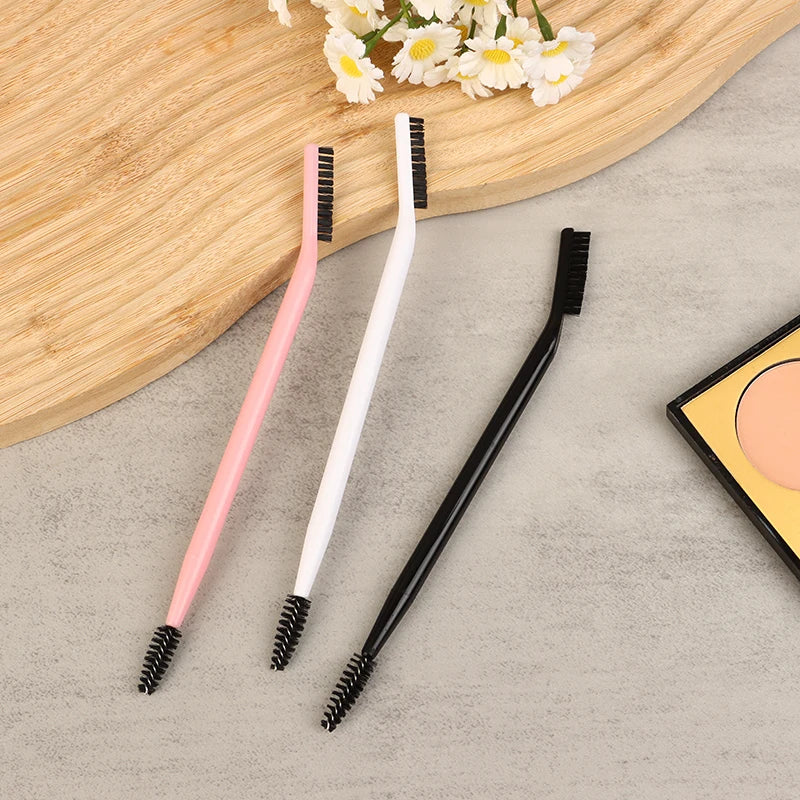 Double Headed Eyebrow Brush Eyelash Comb Reusable Salon Makeup Tool For Brow Grooming Eyelash Shaping