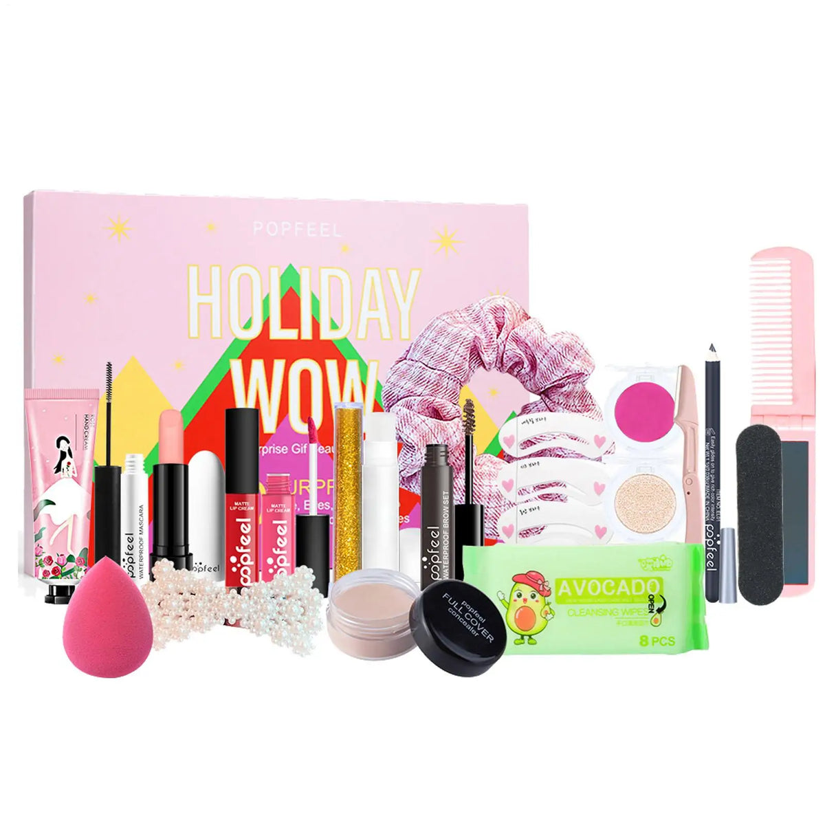 Christmas Advent Calendar 2025 Makeup Tools Countdown Calendar Gift Boxes Lipstick Eye Shadow Makeup Tools Gift Box Party Favors