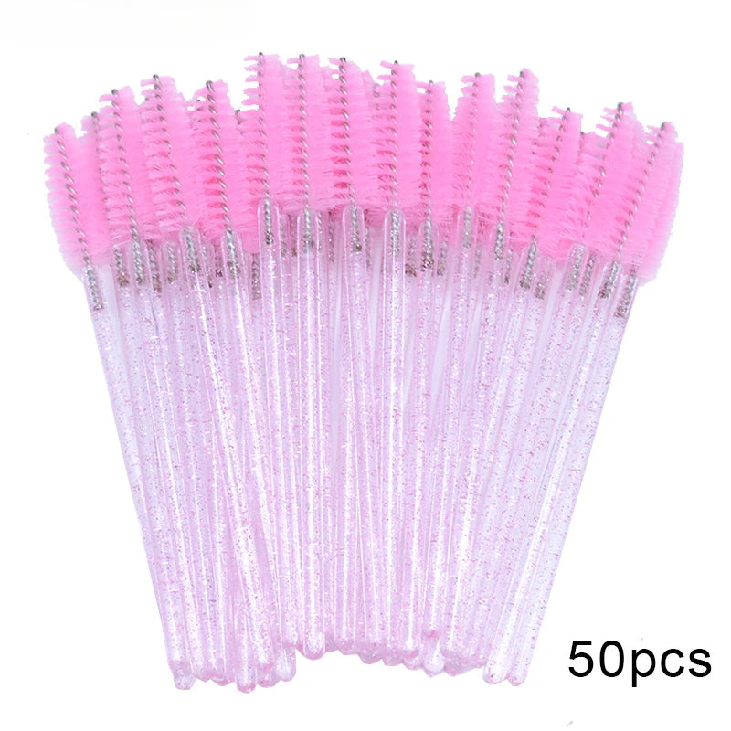 100pcs Disposable Eyelash Brushes Spoolies Micro Lash Mascara Wands Combs For Eyelash Extension Makeup