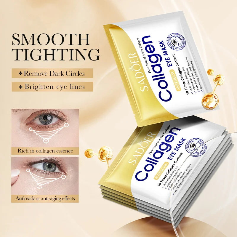 Collagen Eye Mask Firming Lifting Eye Patches Anti Dark Circles Eye Bags Fade Fine Lines Hyaluronic Acid Moisturizing Skin Care